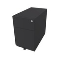 BISLEY Rollcontainer Note™, mit 1 Hängeregistratur, 1 Universalschublade HxBxT 495 x 300 x 565 mm, mit Griffleiste anthrazitgrau