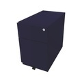 BISLEY Rollcontainer Note™, mit 1 Hängeregistratur, 1 Universalschublade HxBxT 495 x 300 x 565 mm, mit Griffleiste oxfordblau