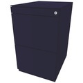 BISLEY Standcontainer Note™, mit 2 Hängeregistraturen Höhe 704 - 737 mm, mit Top oxfordblau