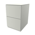 BISLEY Rollcontainer Note™, mit 2 Hängeregistraturen HxB 652 x 420 mm, mit Top reinweiß
