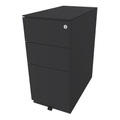 BISLEY Rollcontainer Note™, mit 2 Universalschubladen, 1 Hängeregistratur HxBxT 652 x 300 x 565 mm, mit Top anthrazitgrau