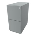 Bisley, BISLEY Rollcontainer Note™, mit 2 Hängeregistraturen HxB 645 x 300 mm silber