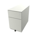 BISLEY Rollcontainer Note™, mit 1 Hängeregistratur, 1 Universalschublade HxBxT 502 x 300 x 565 mm, mit Griffleiste und Top reinweiß