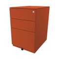 BISLEY Rollcontainer Note™, mit 2 Universalschubladen, 1 Hängeregistratur HxBxT 652 x 420 x 565 mm, mit Top orange