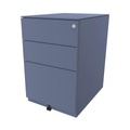 BISLEY Rollcontainer Note™, mit 2 Universalschubladen, 1 Hängeregistratur HxBxT 652 x 420 x 565 mm, mit Top blau