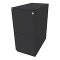 BISLEY Rollcontainer Note™, mit 2 Hängeregistraturen HxB 652 x 300 mm, mit Top anthrazitgrau