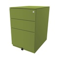 BISLEY Rollcontainer Note™, mit 2 Universalschubladen, 1 Hängeregistratur HxBxT 652 x 420 x 565 mm, mit Top grün