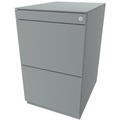 BISLEY Standcontainer Note™, mit 2 Hängeregistraturen Höhe 704 - 737 mm, mit Top silber