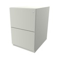 BISLEY Rollcontainer Note™, mit 2 Hängeregistraturen HxB 645 x 420 mm reinweiß