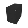 BISLEY Rollcontainer Note™, mit 3 Universalschubladen HxBxT 495 x 300 x 565 mm, mit Griffleiste schwarz