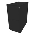 BISLEY Rollcontainer Note™, mit 2 Hängeregistraturen HxB 652 x 300 mm, mit Top schwarz