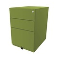 BISLEY Rollcontainer Note™, mit 2 Universalschubladen, 1 Hängeregistratur HxBxT 645 x 420 x 565 mm grün