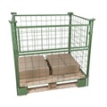 undefined, Palettenrahmen Nutzhöhe 1600 mm, zum Aufsetzen BxL 800 x 1200 mm, 1 Längswand halb klappbar
