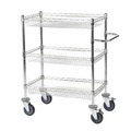 Drahtgitter-Tischwagen, verchromt mit 3 Körben LxBxH 760 x 460 x 1025 mm