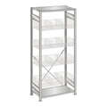 undefined, Drahtgitterkorb-Steckregal, verzinkt BxT 1000 x 500 mm, mit 4 Körben Grundregal, Höhe 2000 mm