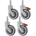 TENTE Kunststoffrolle, Set-Angebot 2 Lenkrollen mit Doppelstopp und 2 Lenkrollen, Zapfen Rad-Ø x Breite 100 x 32 mm