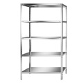 Edelstahlregal Regalhöhe 2000 mm Grundregal, Breite x Tiefe 1100 x 600 mm