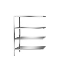undefined, Edelstahlregal Regalhöhe 1500 mm Anbauregal, Breite x Tiefe 1100 x 500 mm