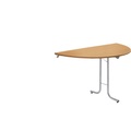 Anbautisch zu Klapptisch Plattenform Halbkreis 1400 x 700 mm, Gestell alufarben, Platte Buche-Dekor