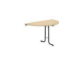 Anbautisch zu Klapptisch Plattenform Halbkreis 1400 x 700 mm, Gestell schwarz, Platte Ahorn-Dekor