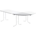Anbautisch zu Klapptisch Plattenform Viertelkreis 700 x 700 mm, Gestell alufarben, Platte lichtgrau