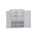 EUROKRAFT Schwerlastschrank JUMBO aus Stahlblech 6 Fachböden, 6 Schubladen 120 mm hoch lichtgrau/lichtgrau