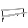 Wandbank klappbar, feste Länge 2000 mm mit Aluminiumauflage