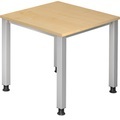 office akktiv RENATUS - Schreibtisch 4-Fuß-Gestell, Breite 800 mm Dekor Ahorn