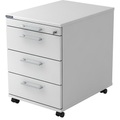 eurokraft pro Rollcontainer, 1 Utensilienschub, 3 Materialschübe, Tiefe 580 mm, weiß