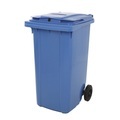 Kunststoff-Mülltonne Volumen 240 l, BxHxT 600 x 1080 x 600 mm mit Papierschlitz, abschließbar, blau