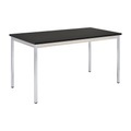 Mehrzwecktisch rechteckig, LxBxH 700 x 600 x 740 mm Platte schwarz, Gestell verchromt