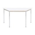 Mehrzwecktisch trapezförmig, LxBxH 1200 x 600 x 740 mm Platte weiß, Gestell verchromt