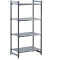 Kunststoff-Steckregalsystem Fachboden-BxT 835 x 540 mm Grundregal, Breite 915 mm, Boden geschlitzt