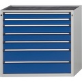 ANKE Schubladenschrank, BxT 1060 x 675 mm, Schubladentraglast 200 kg, 7 Schubladen, Höhe 980 mm, Front enzianblau