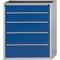 ANKE Schubladenschrank BxT 1060 x 675 mm, Schubladentraglast 200 kg 5 Schubladen, Höhe 1280 mm, Front enzianblau