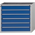 ANKE Schubladenschrank ohne Platte Breite 1060 mm, Schubladentraglast 200 kg 6 Schubladen à 150 mm, Front enzianblau
