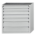 ANKE Schubladenschrank BxT 910 x 675 mm, Schubladentraglast 200 kg 7 Schubladen, Höhe 980 mm, Front lichtgrau