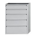 ANKE Schubladenschrank, BxT 910 x 675 mm, Schubladentraglast 200 kg, 5 Schubladen, Höhe 1280 mm, Front lichtgrau