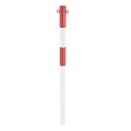 Sperrpfosten aus Stahlrohr zum Einbetonieren, Ø 60 mm rot / weiß, verzinkt und lackiert