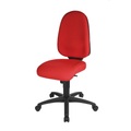 Topstar Bandscheiben-Drehstuhl, Synchronmechanik, Bandscheibensitz Rückenlehnenhöhe 550 mm Bezug rot