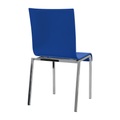 undefined, Holz-Schalenstuhl, Vierkantrohr HxBxT 860 x 450 x 520 mm, VE 4 Stk Sitzschale blau