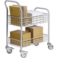 EUROKRAFT, EUROKRAFT Büro- und Postwagen Tragfähigkeit 200 kg, weißaluminium LxBxH 890 x 380 x 1010 mm, 2 Etagen