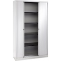 BISLEY Euro-Rollladenschrank Breite 1200 mm, 4 Fachböden lichtgrau