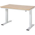 RAU Arbeitsplatz, höhenverstellbar Buche massiv, Tragkraft 300 kg BxT 1250 x 800 mm