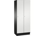 CP CAMBIO Garderobenschrank mit Stahlblech-Türen 2 Abteile, Breite 800 mm Korpus schwarzgrau / Tür lichtgrau