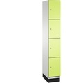 CP CAMBIO Fächerschrank mit Stahlblech-Türen 4 Fächer, Breite 300 mm Korpus lichtgrau / Tür viridingrün