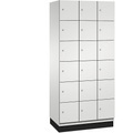CP CAMBIO Fächerschrank mit Stahlblech-Türen 18 Fächer, Breite 900 mm Korpus lichtgrau / Tür lichtgrau