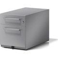 BISLEY Rollcontainer Note™, mit 1 Hängeregistratur, 1 Universalschublade HxBxT 495 x 420 x 775 mm, mit Griff silber