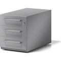 BISLEY Rollcontainer Note™, mit 3 Universalschubladen HxBxT 495 x 420 x 775 mm, mit Griff silber