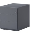 BISLEY Rollcontainer Note™, mit 3 Universalschubladen HxBxT 495 x 420 x 565 mm, mit Griffleiste anthrazitgrau